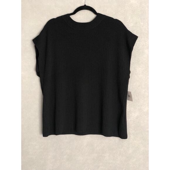 Ella Rafaella Women's Size 2X Ribbed Mock Turtleneck Sweater Black NEW - Picture 1 of 7